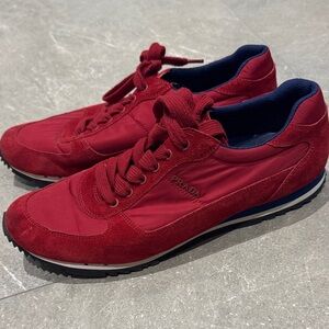 Prada Men's Bold Red Sneakers